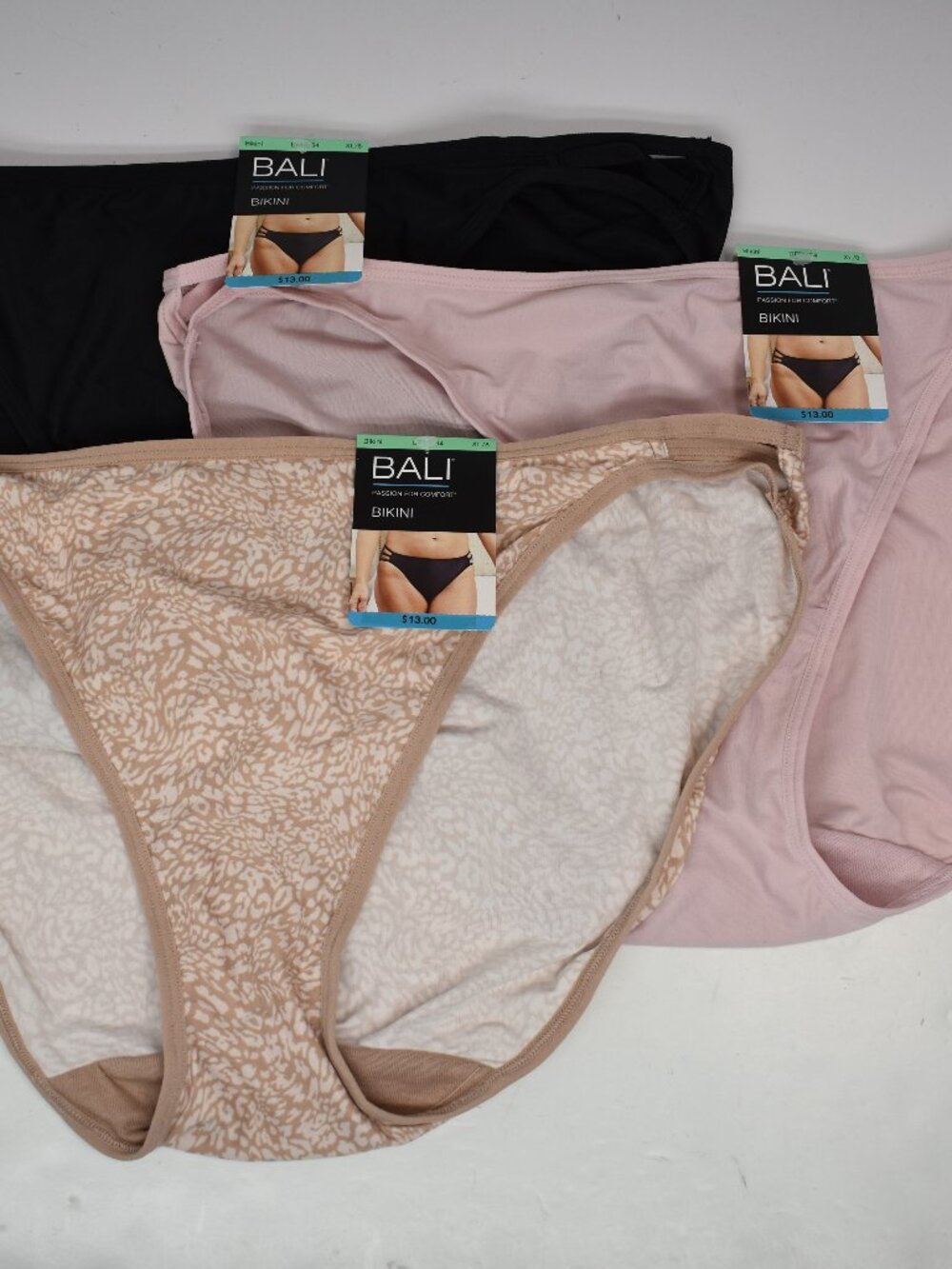 Lot Of Three Bali Bikini Women's Panties XL/8 NWT
